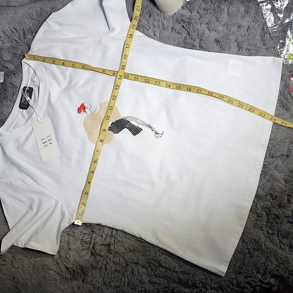 ITOO White Earing T-Shirt made in Italy Size: M - Picture 6 of 6